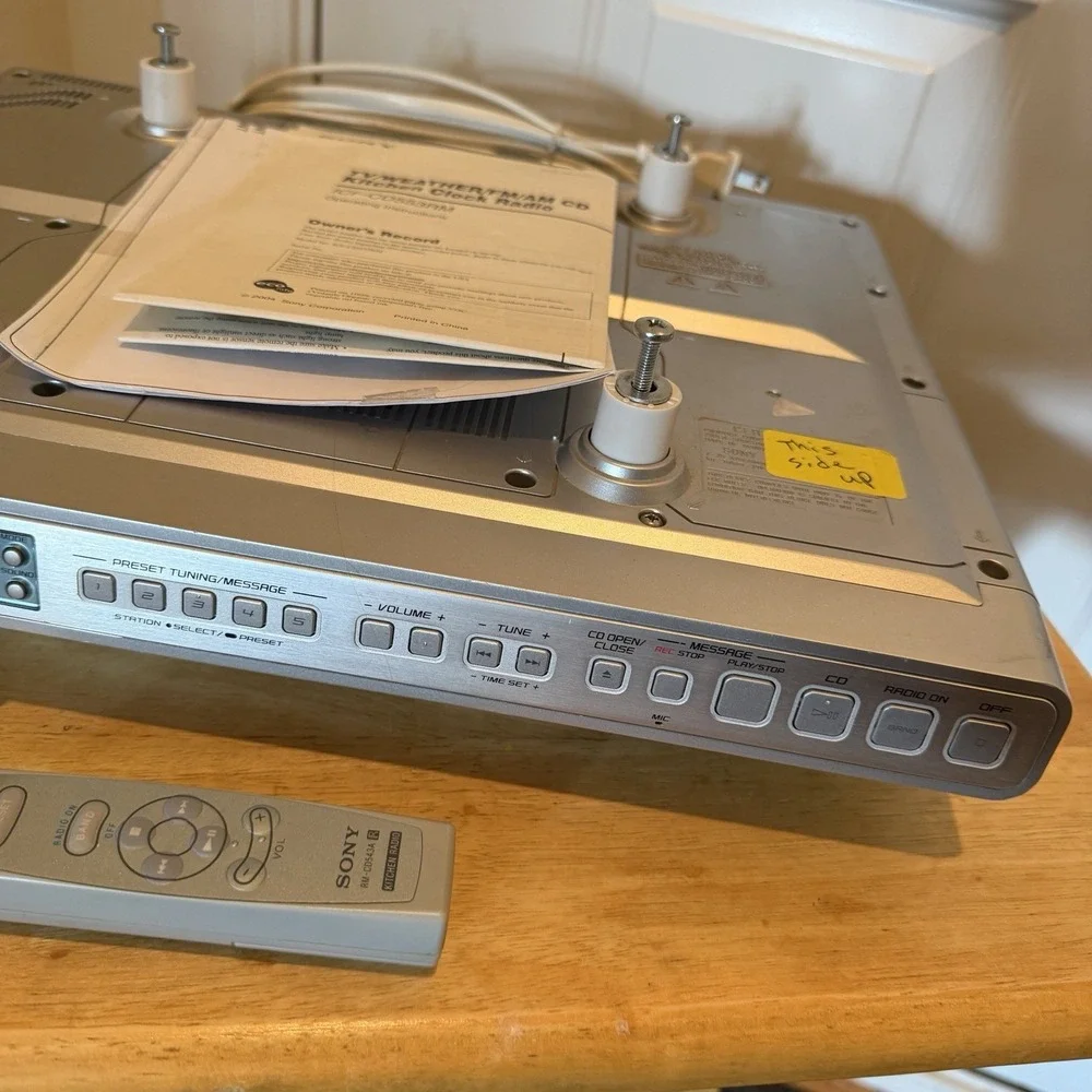 Sony ICF-CD553RM Under Cabinet Kitchen CD Clock Radio Works Legs Manual Remote